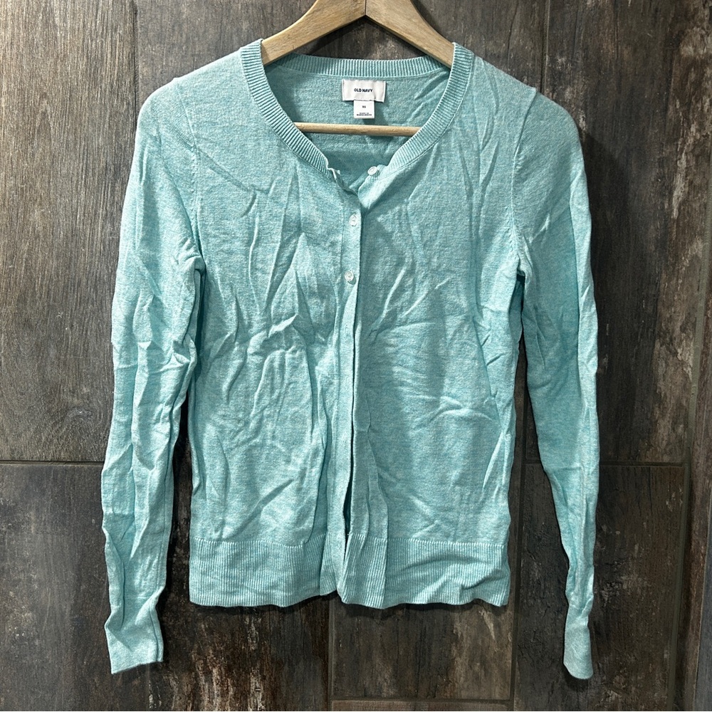 Old Navy Light Aqua Button-Front Cardigan